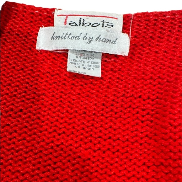 TALBOTS Vintage Hand Knit Christmas Cardigan - Picture 8 of 11